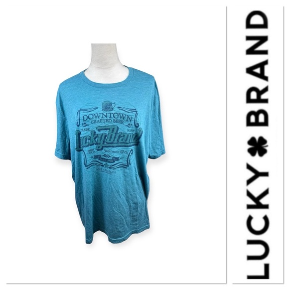 Lucky Brand Downtown crafted beer Los Angeles graphic T-shirt size XXL - Picture 1 of 7